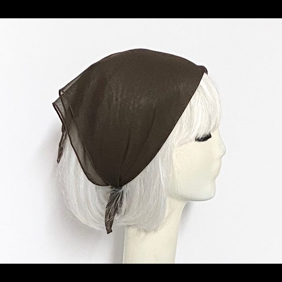 Brown chiffon scarf - Picture 2 of 4